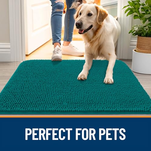 Dog Door Mat for Muddy Paws 40x32 (Lake Blue / 40" X 32")