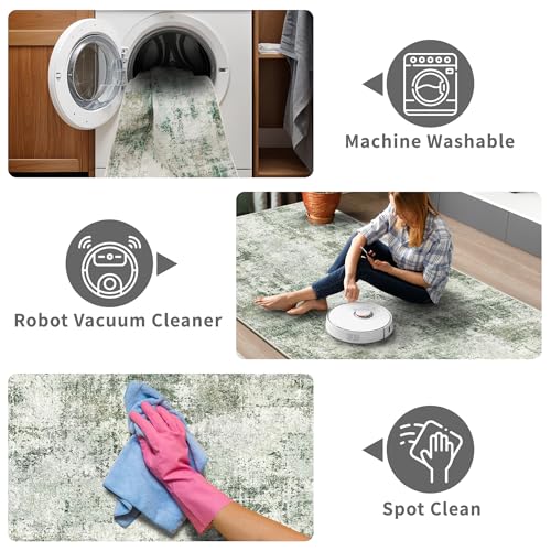 3x10 Washable Runner Rug for Hallway (Green / 3' x 10' (Rectangular))