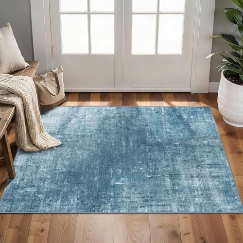 2x3 Entryway Rug Small Modern Abstract Door Mat (Blue / 2' x 3' (Rectangular))