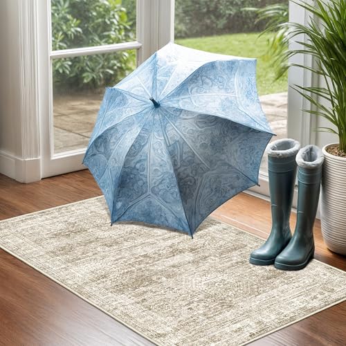 2x3 Rug Non Slip (Brown/Ivory / 2' x 3' (Rectangular))