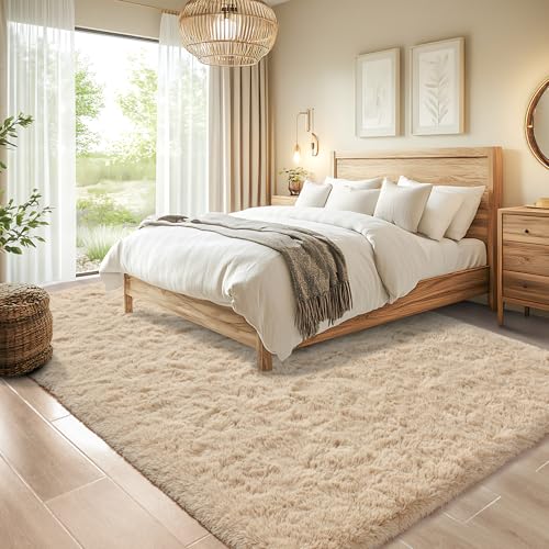 Soft Area Rugs for Bedroom Living Room Plush Fluffy Rug 3x5 Feet (Camel / 3' x 5' (Rectangular))