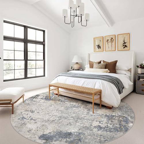 10ft Round Area Rug Living Room Rugs (Blue Grey / 10' (Round))