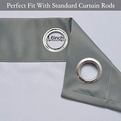 Grey to Grey White Ombre Room Darkening Curtains 72 Inch (52"W x 72"L (Pack of 2) / Grey to Grayish White)