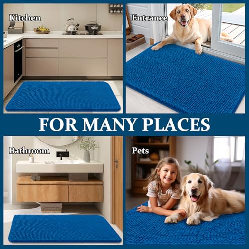 Dog Door Mat for Muddy Paws 47x24 (Deep Navy Blue / 47" X 24")
