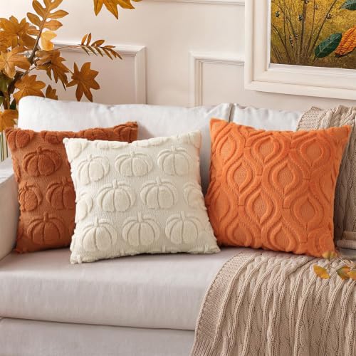 Faux Fur Plush Soft Orange Throw Pillow Covers 26x26 Set of 2 (26" x 26" (Pack of 2) / Orange)