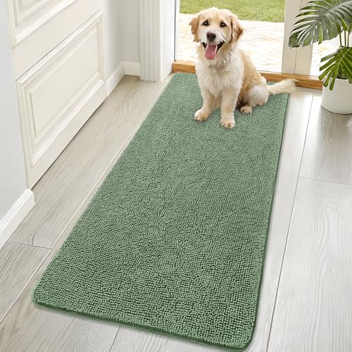 Dog Door Mat for Muddy Paws 70x32 (Olive Green / 70" X 32")