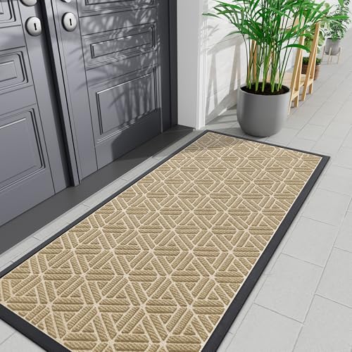 Front Door Mat Outside Entrance (Beige / 71" X 23")