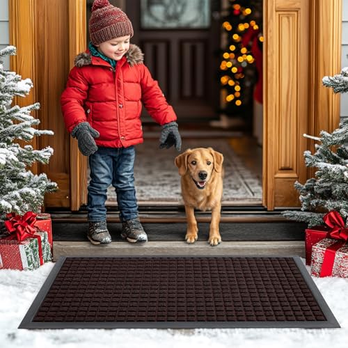 Front Door Mat Outside Entrance (Brown / 71" X 23")