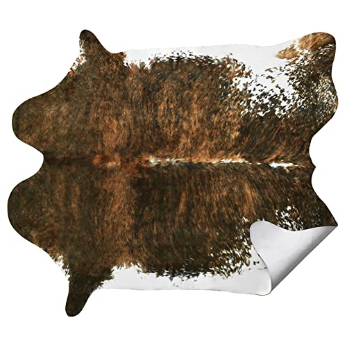 Faux Cowhide Rug (4'7" X 5'2" (Irregular) / Saddle Brown)