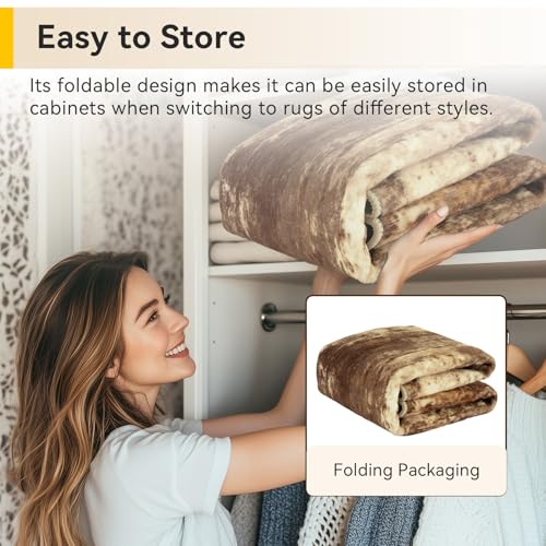 Washable 9'x12' Abstract Area Rug for Living Room Brown Tan (Brown/Tan / 9' x 12' (Rectangular))