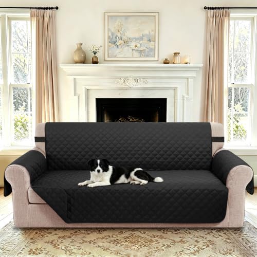 Reversible 4 Seater Sofa Cover (Black/Black / Sofa Xxl - Xxl Large (91"))