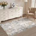 3x5 Entryway Area Rug Washable Neutral Brown Grey Small Carpet (Brown Grey / 3' x 5' (Rectangular))