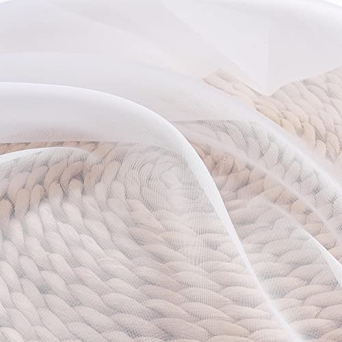 Sheer White Curtains 90 inches Long 2 Panels (White / 42"W x 90"L (Pack of 2))
