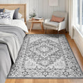 3x5 Area Rugs for Living Room Bedroom (Floral Grey / 3' x 5' (Rectangular))