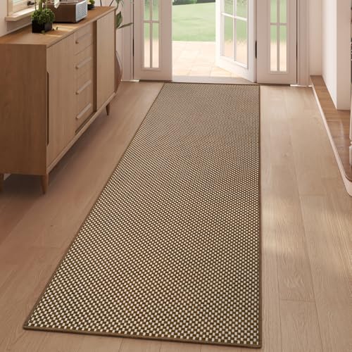 Kitchen Runner Rug Non Slip Hallway Runner Washable Dark Brown 2x6 ft (Dark Brown/ Coffee / 2' x 6')