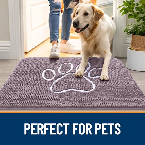 Dog Door Mat for Muddy Paws 30x20 (Deep Plum / 30" X 20")