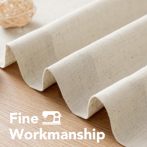 Living Room Linen Curtains Home Decorative Nickel Grommet Curtains Privacy Added Energy Saving Light Filtering Window Treatments Draperies for Bedroom (52"W x 96"L (Pack of 2) / Ivory)