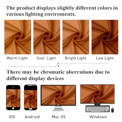 Orange Sheer Curtains 96 Inches Long 2 Panels (Orange / 42"W x 96"L (Pack of 2))