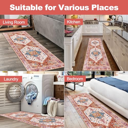 Washable Runner Rug (2' x 6' / Pink)