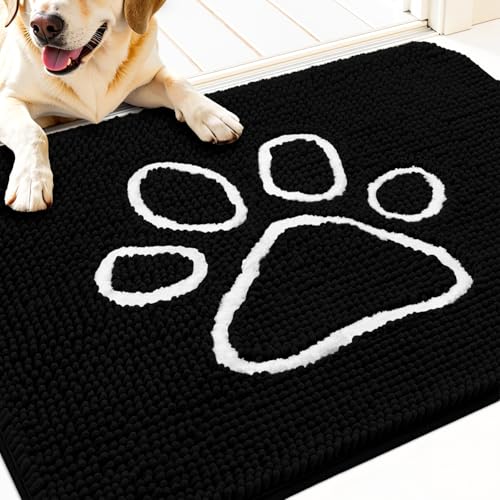Dog Door Mat for Muddy Paws 32x20 (Black / 32" X 20")
