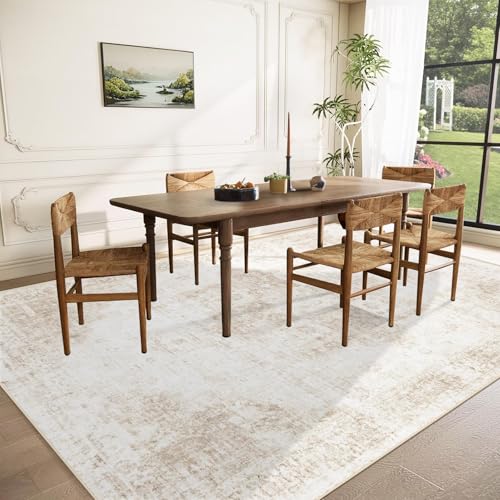 Area Rug 10x12 Washable Rug (Beige / 10' x 12' (Rectangular))