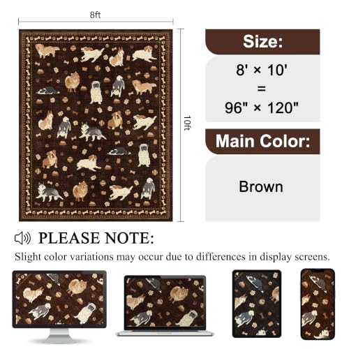 8x10 Area Rug (Brown (Dog) / 8' x 10' (Rectangular))