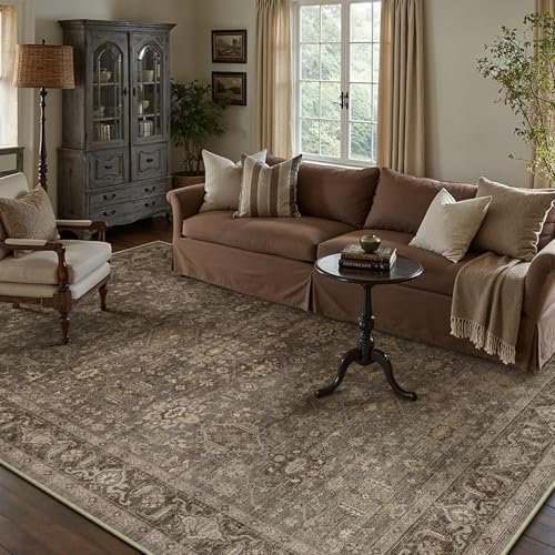 12x15 Dark Brown Vintage Area Rug (Brown / 12' x 15' (Rectangular))