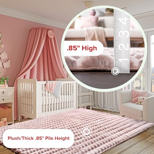 Jeni Blush Checkered Washable Area Rug (Jeni Blush / 5' x 8' (Rectangular))
