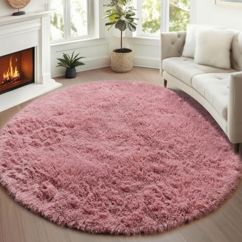Blush Round Area Rugs 5ft (Blush / 5' (Round))