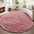 Blush Fluffy Round Rug Circle Area Rugs 4ft for Kids Girls Teen Bedroom (Blush / 4' (Round))