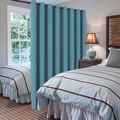 Blackout Patio Curtains 100 x 108 Inches for Sliding Door Extral Wide Blackout Curtain Panels Thermal Insulated Room Divider (100"W x 108"L (Pack of 1) / Storm Blue)