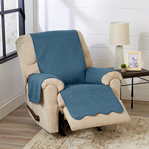 Reversible Recliner Cover (Recliner / Smoke Blue / Ivory)