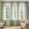 Sage Green Sheer Curtains 96 Inches Long 4 Panels 54 x 96 Inches (54"W x 96"L (Pack of 4) / Sage Green)