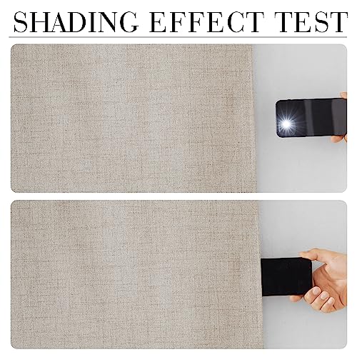 Natural Beige 100% Blackout Short Curtains 45 Inch Long (Natural Beige / 52"W x 45"L (Pack of 2))