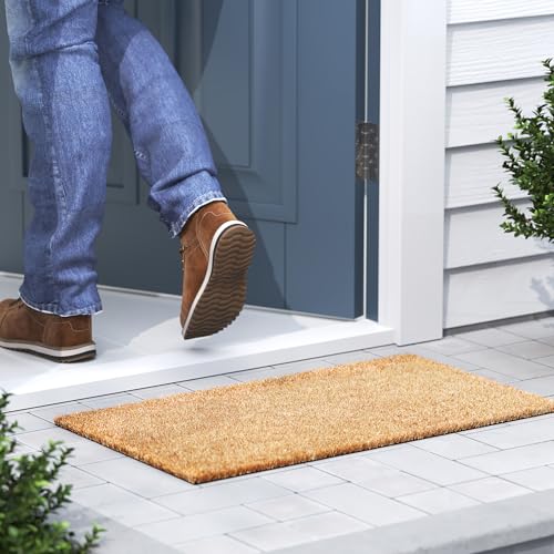 Front Door Welcome Mat (Plain Brown / 30 x 17 inches)