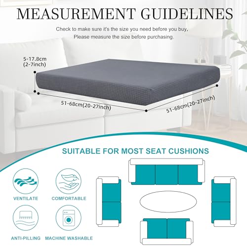 14 Pcs Outdoor Cushion Covers (Jacquard Check Grey / 14PCS)