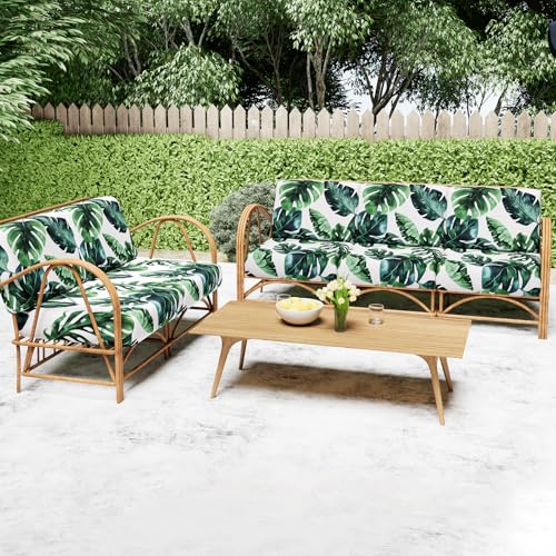 Printed Couch Cushion Covers (Green / Seat Medium)