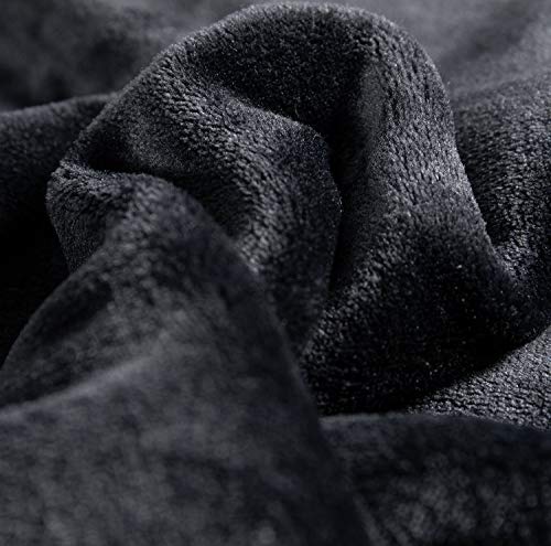 Large Flannel Fleece Throw Blanket (50"x70" / Black)