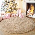 5'x5' Beige Round Rug for Bedroom (5' (Round) / Beige)