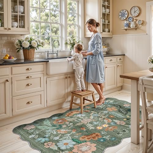 4x6 Living Room Area Rugs (4' x 6' (Rectangular) / Green/Floral)
