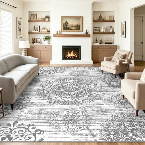 HEBE Area Rug for Living Room 9'x12' (Grey / 9' x 12' (Rectangular))