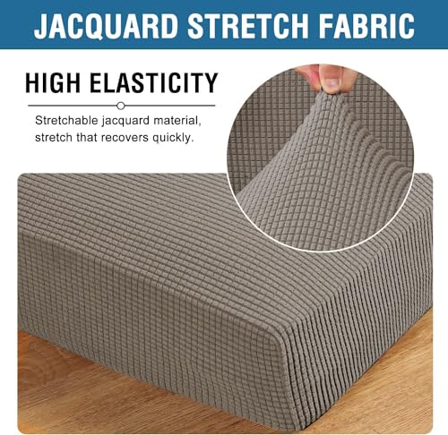 Super Stretch Individual Chaise Cover Sectional Couch Covers for L Shaped Sofa Both Left (Taupe / Chaise Cover)