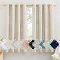 100% Absolutely Blackout Linen Curtains with Thermal Insulated White Liner (52"W x 48"L (Pack of 2) / Beige)