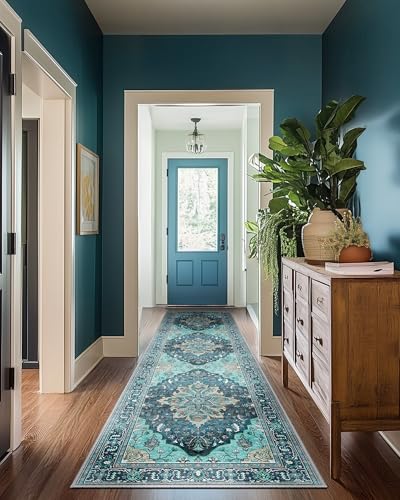 Washable Area Rug (Teal / 2' x 8' (Rectangular))