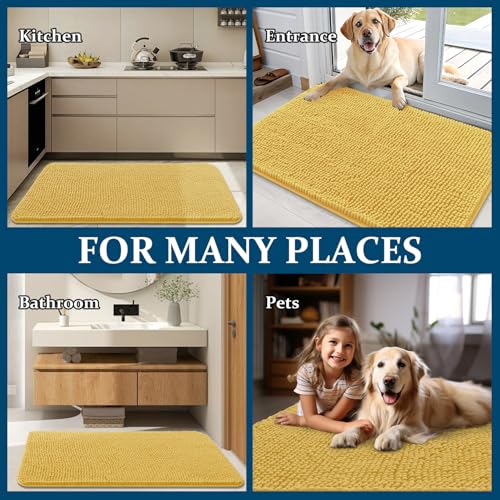 Dog Door Mat for Muddy Paws 34x21 (Yellow / 34" X 21")