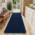 Shag Runner Rug for Hallways (2' x 6' (Runner) / Navy Blue)