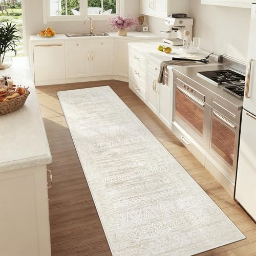 2x8 Washable Runner Rug (Ivory Beige / 2' x 8' (Rectangular))