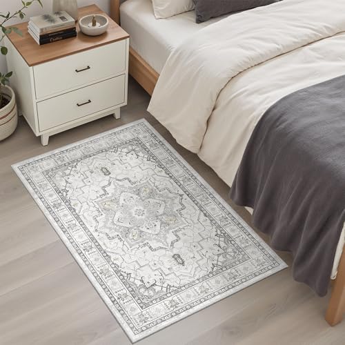 Washable Area Rug 2x3 Small Entryway Rugs Non (Grey / 2' x 3' (Rectangular))