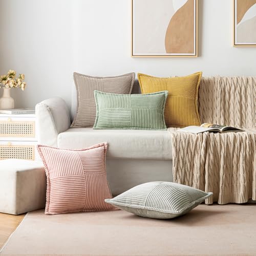 Decorative Throw Pillow Covers for Couch 16x16 Inch Light Brown (Light Brown / 16" x 16" (Pack of 2))