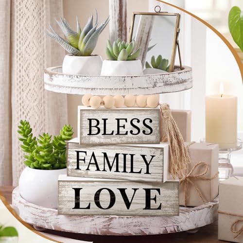4 Pcs Farmhouse Table Decor (Bless)